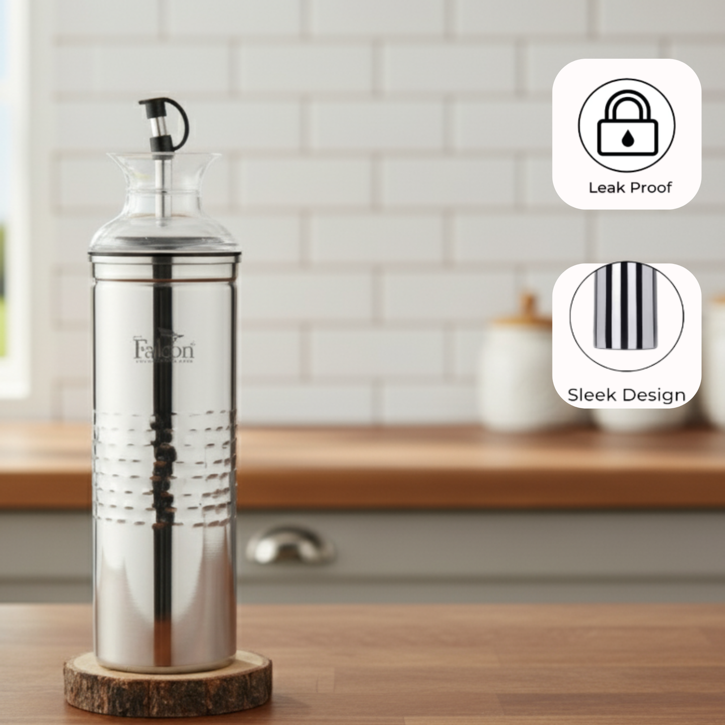 Omega Stainless Steel Oil Dispenser (1000ml)