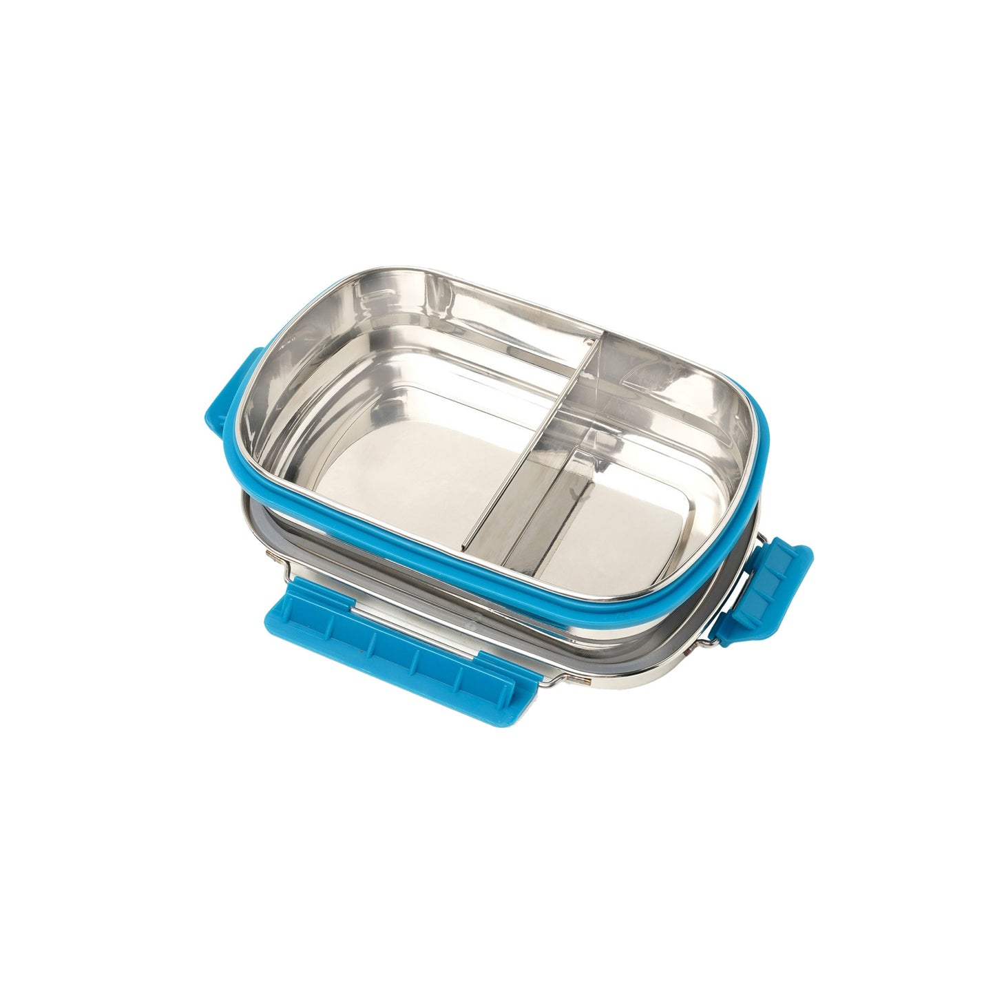 PddFalcon Stainless Steel Munch Duo Lunch Box with 2 Partition - 750ml Turkish Blue