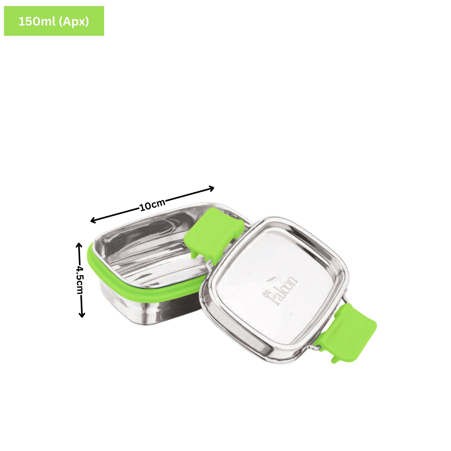 PddFalcon Stainless Steel Recta Joy Micro Container 100% Leakproof - 150ml Apx.