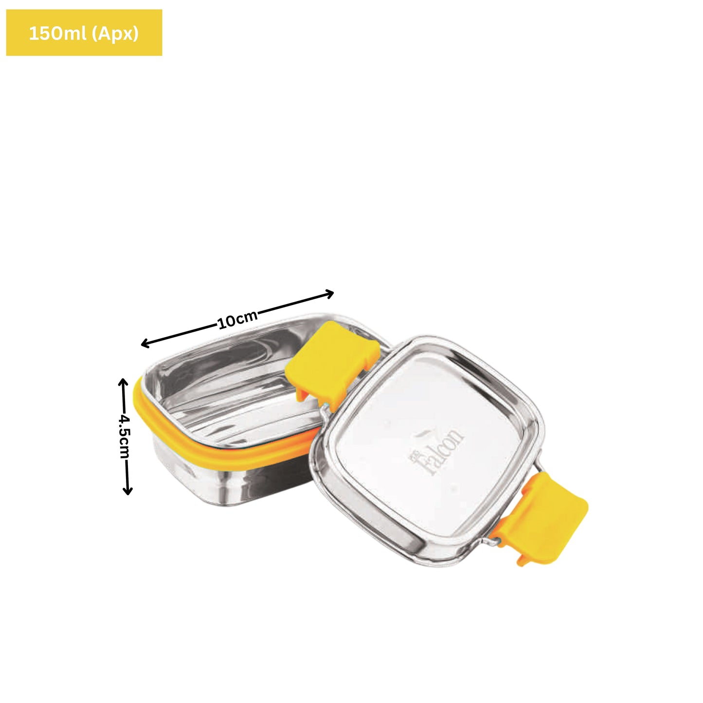 PddFalcon Stainless Steel Recta Joy Micro Container 100% Leakproof - 150ml Apx.