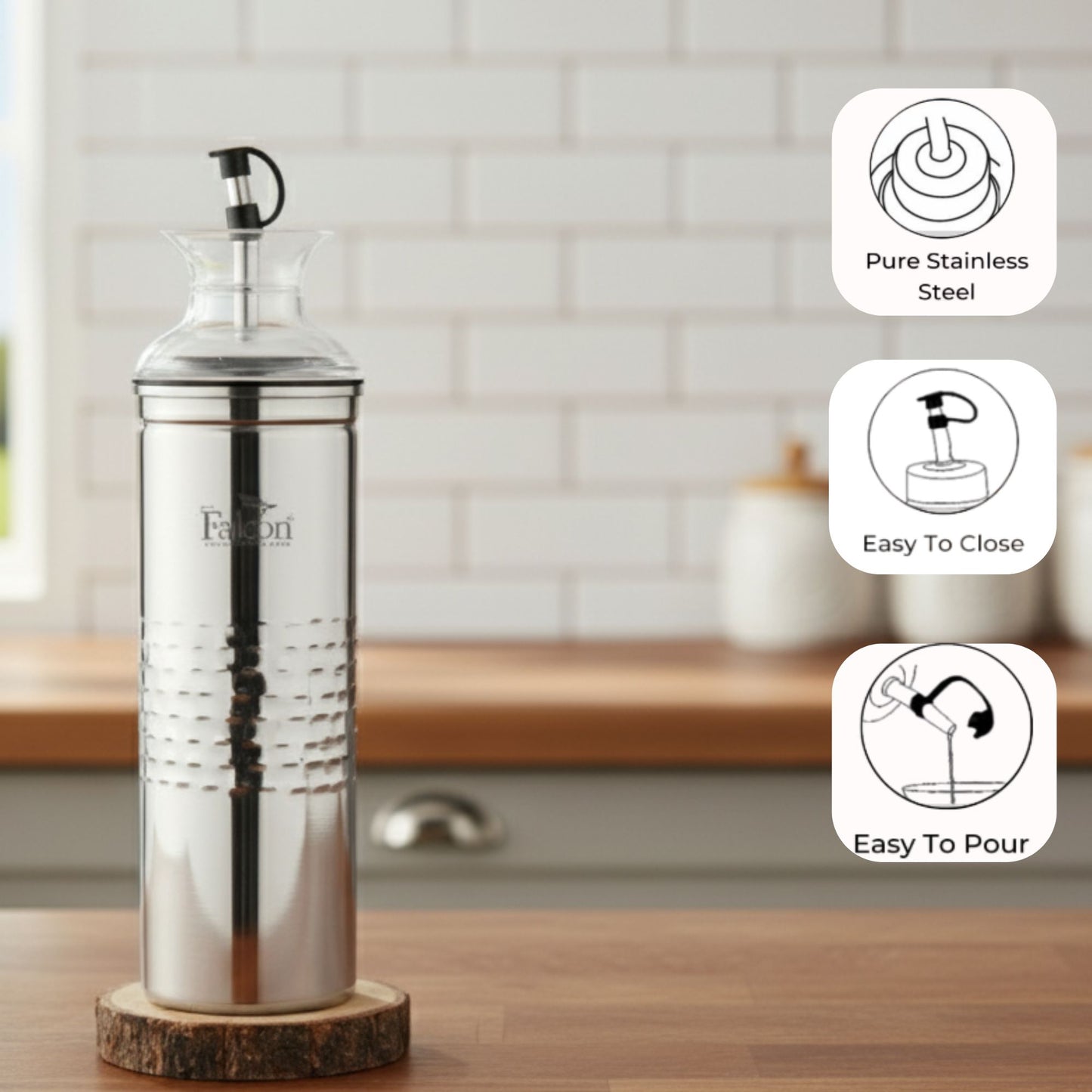 Omega Stainless Steel Oil Dispenser (1000ml)