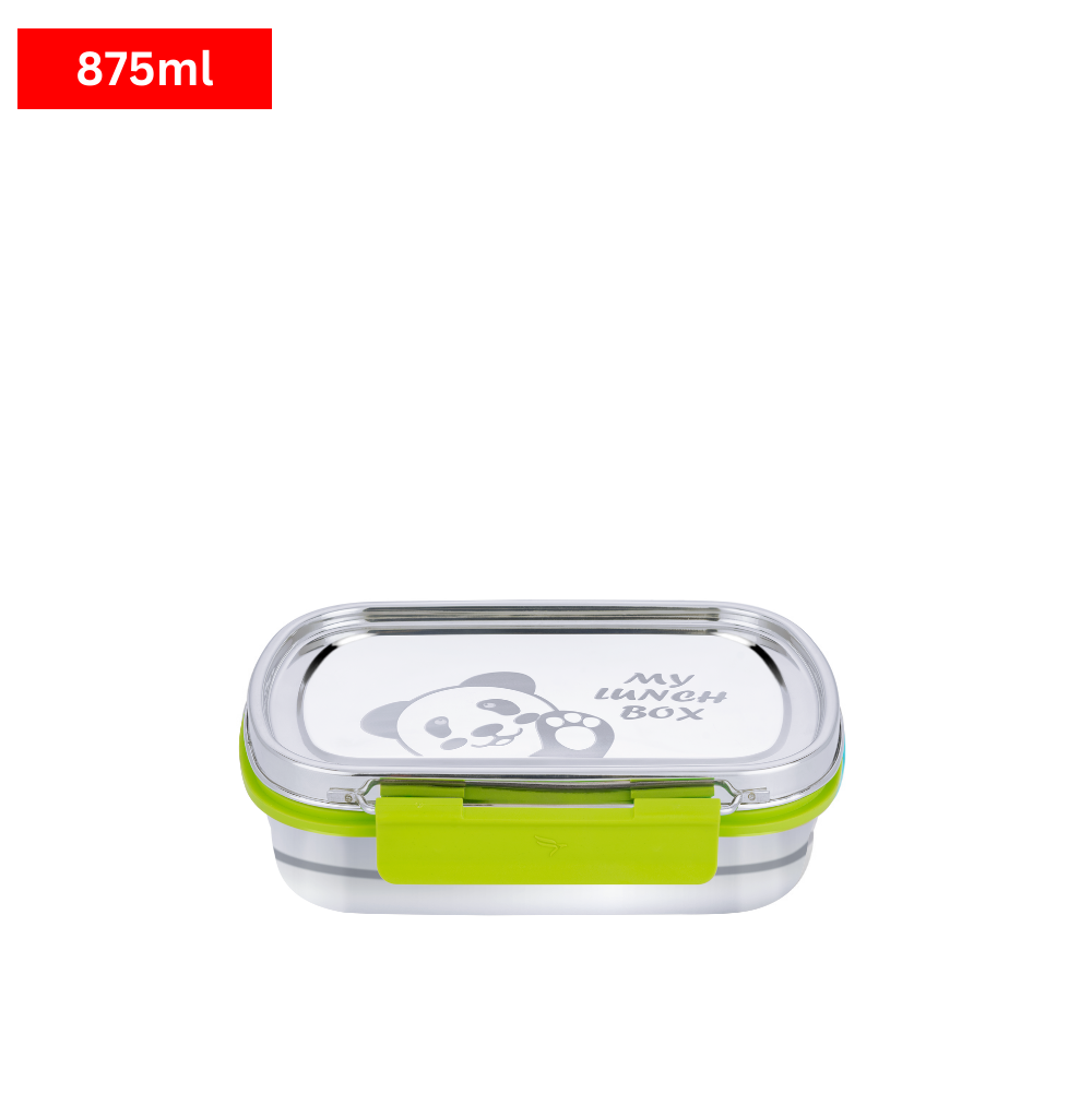 Stainless steel lunchbox for kids with additional small steel container perfect for school and outdoors - 100% leakproof, crack free, odor free, rust free, steel lid and easy lock.