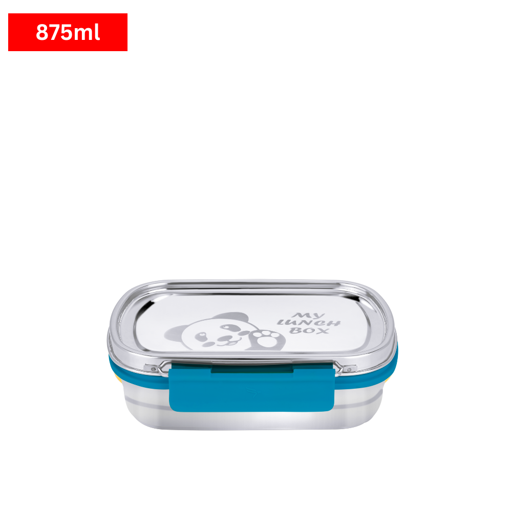 Stainless steel lunchbox for kids with additional small steel container perfect for school and outdoors - 100% leakproof, crack free, odor free, rust free, steel lid and easy lock.