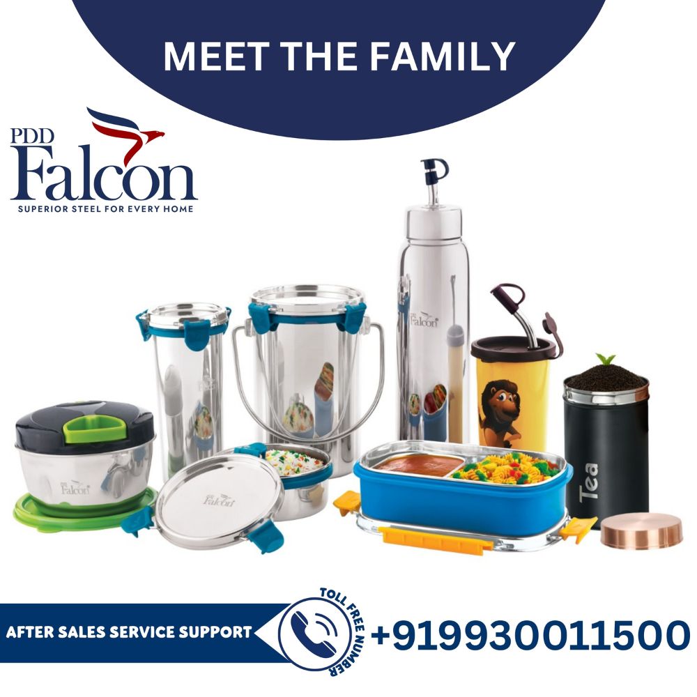 PDDFALCON Stainless Steel Recta Nano Container, 100%Leakproof & Air Tight Container 350ml