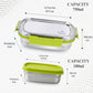 PddFalcon Stainless Steel Recta Munchy 100% Leakproof Lunch Box Green - 930ml