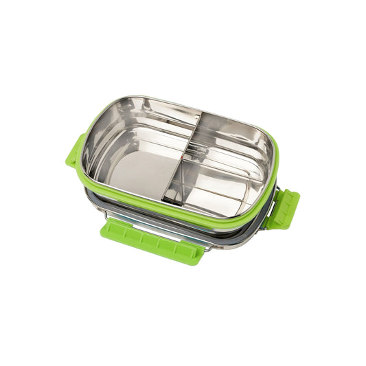 PddFalcon Stainless Steel Munch Trio Lunch Box with 3 Partition - 750ml Green