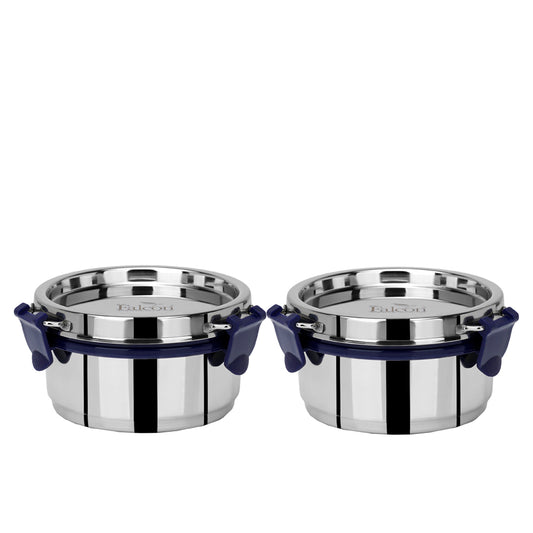 PddFalcon Steel Airtight Container 2pcs Blue FP11002s2 - 300ml