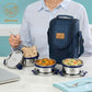 Pdd Falcon Steel Lunch Box Set of 3 Blue FP11007 - 1000ml