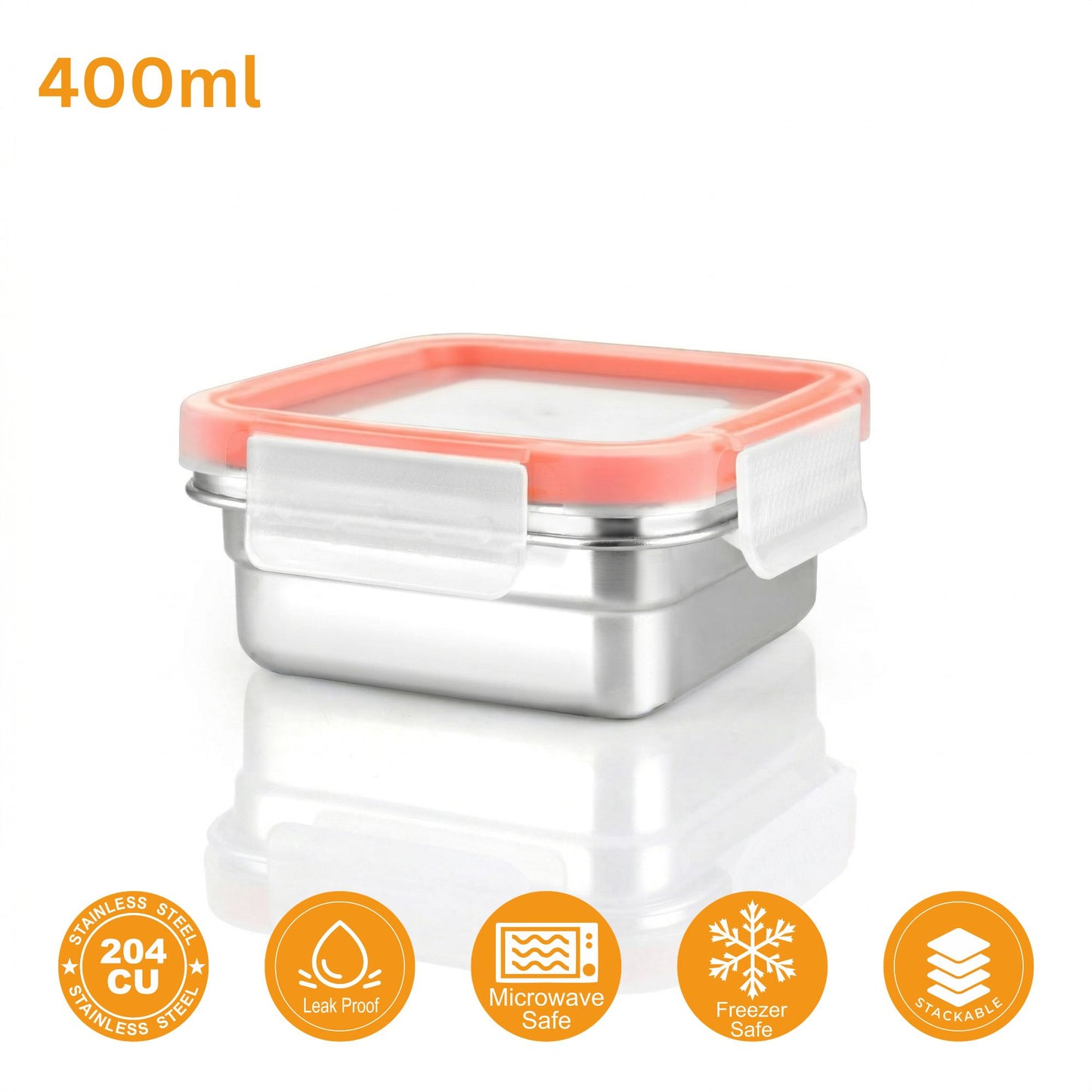 PDDFALCON Stainless Steel Lock N See, Microwave Safe Container