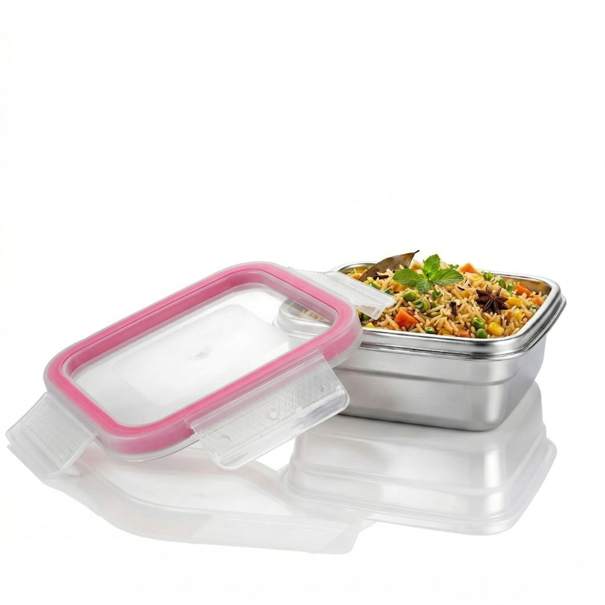 PDDFALCON Stainless Steel Lock N See, Microwave Safe Container