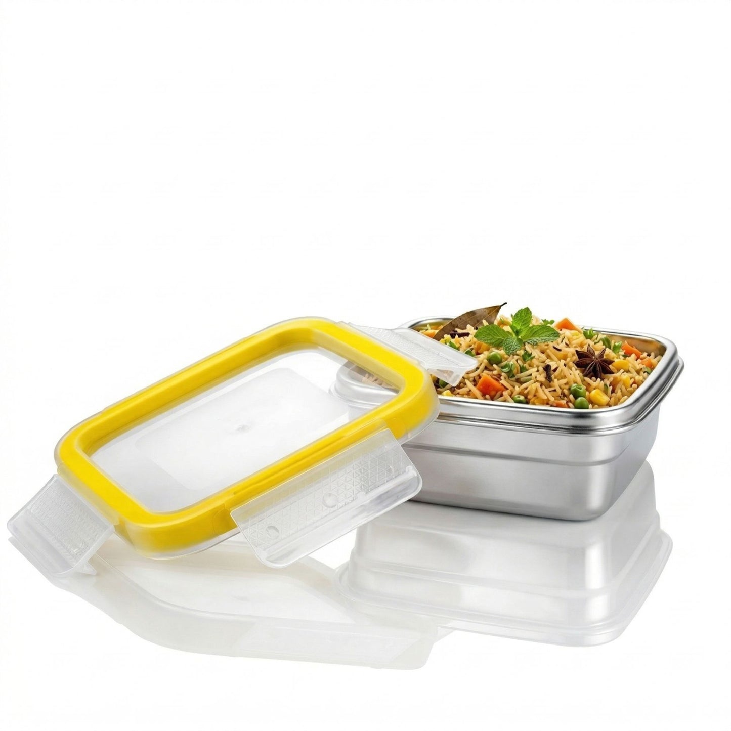 PDDFALCON Stainless Steel Lock N See, Microwave Safe Container