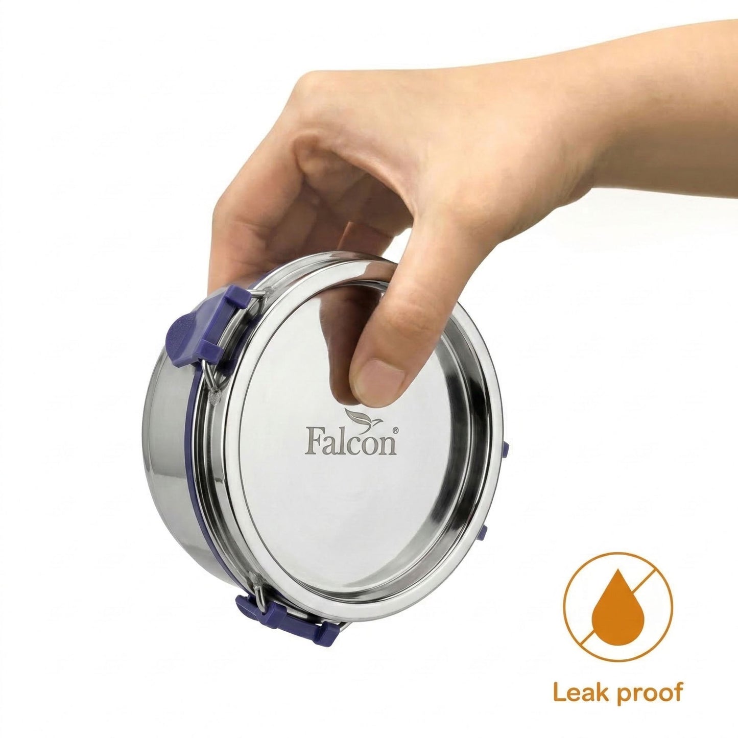 Pdd Falcon Steel Lunch Box Set of 3 Blue FP11007 - 1000ml