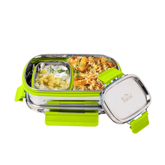 PddFalcon Stainless Steel Recta Lunch Mate 100% Leakproof Lunch Box Green - 930ml