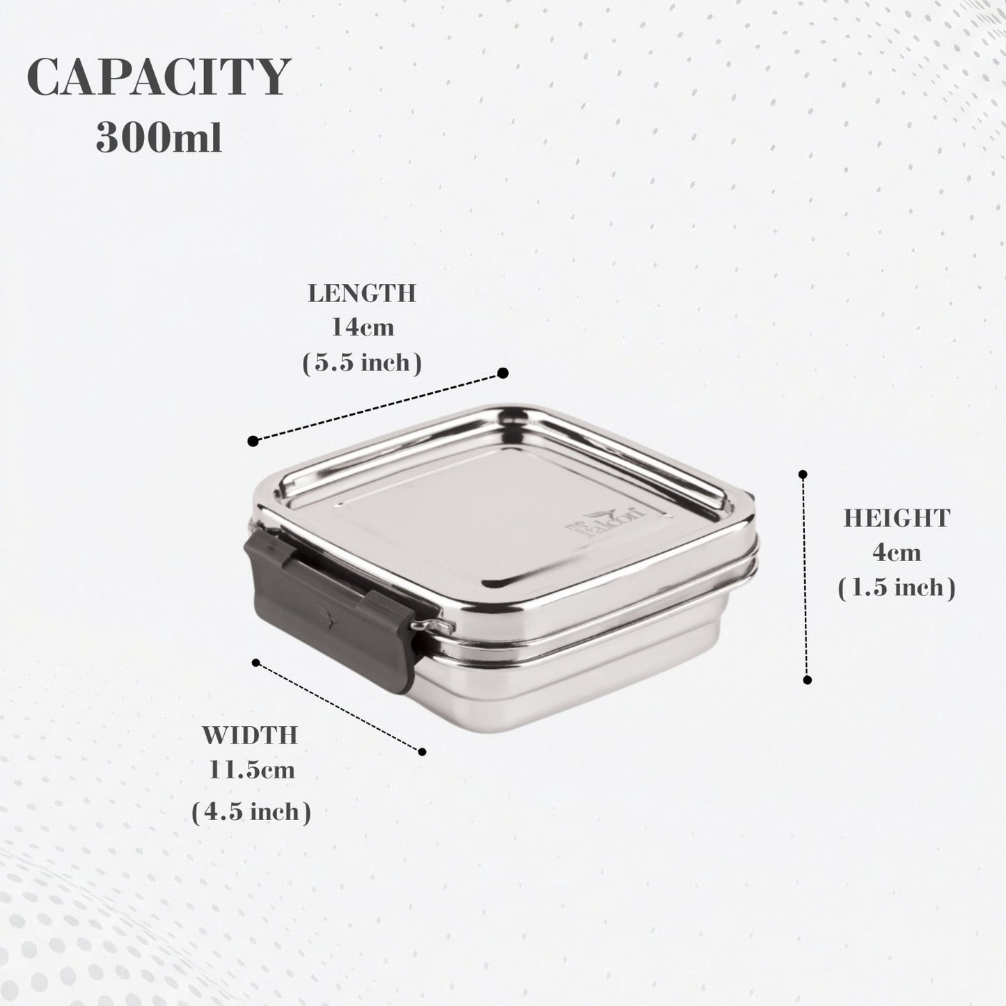 PDDFALCON Stainless Steel Cube Container ,100%Leakproof Container 300ml