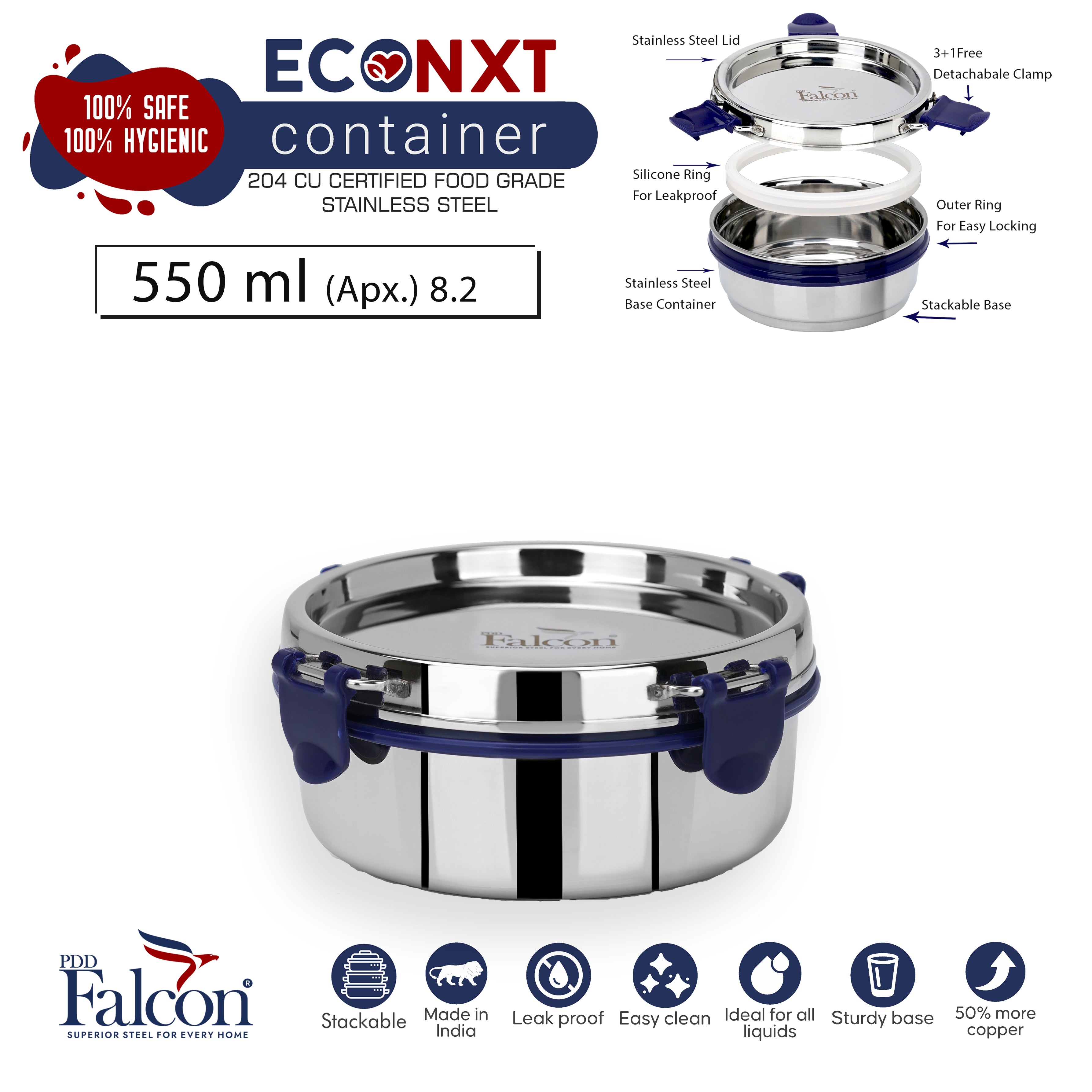 Econ Containers Stainless Steel Storage Leak Proof Container – PddFalcon