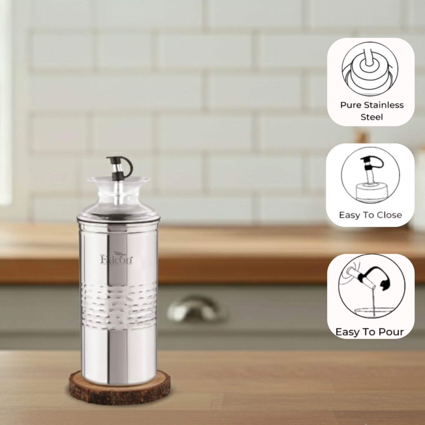 Omega Stainless Steel Oil Dispenser (550ml)