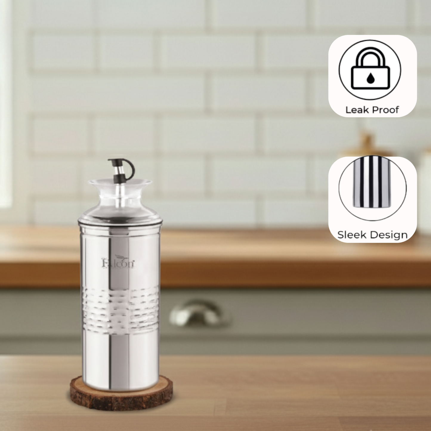 Omega Stainless Steel Oil Dispenser (550ml)