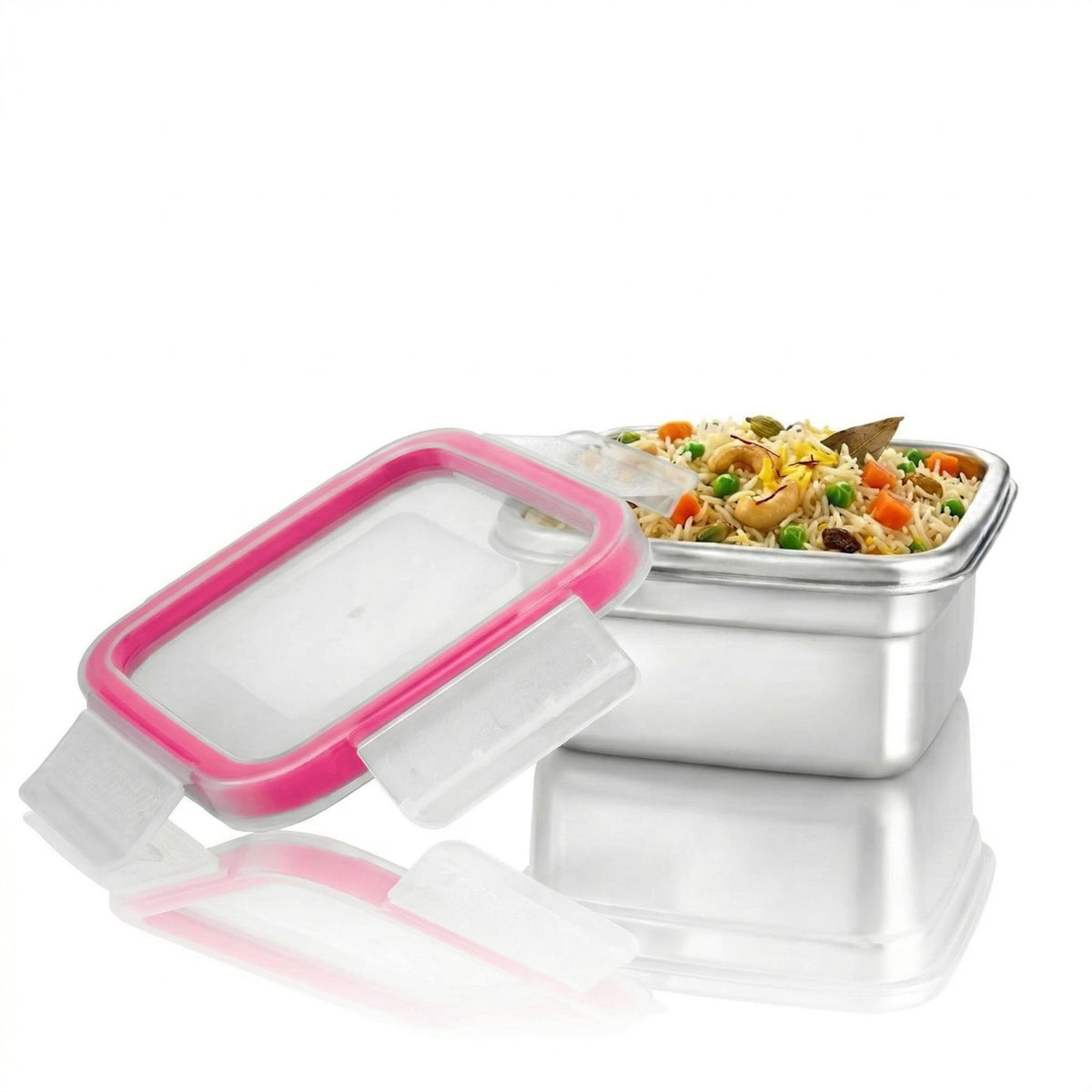PDDFALCON Stainless Steel Lock N See, Microwave Safe Container