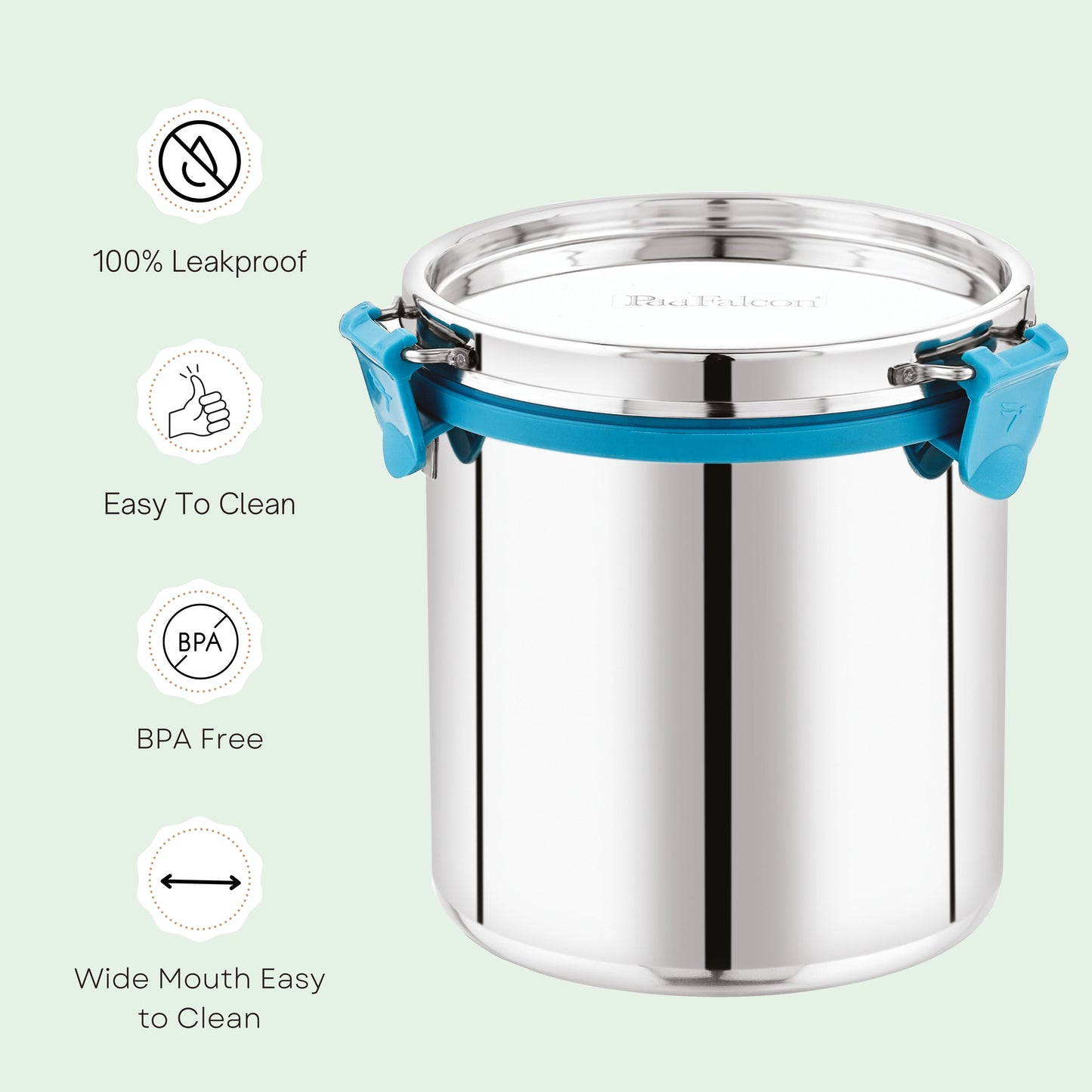 PddFalcon Stainless Steel Container - Milk Can/Oil Can/Milk Container/Oil Pot with Lid, 3500ML Capacity, 18Cm Dia, Silver