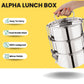 PddFalcon Stainless Steel Royal Alpha 5x3 Lunch Box With 3 Tier, 1600ml