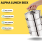 PddFalcon Stainless Steel Royal Alpha 5x4 Lunch Box With 4 Tier, 2200ml