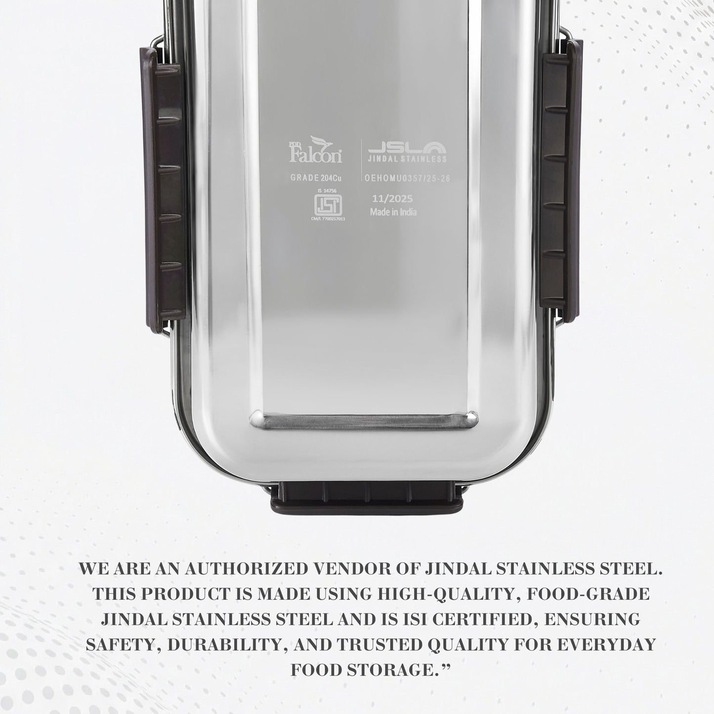 PDDFALCON Stainless Steel Bento Mate with Container 100% Leakproof, Microwave-Safe, BIS Certified, Jindal Seal & Made in India Lunch Box 1000+200ml (1200ml grey)