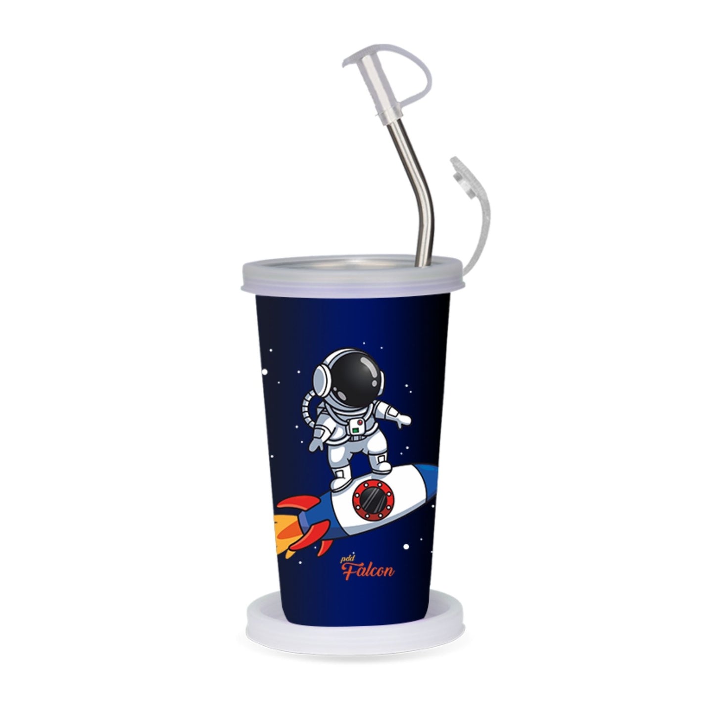 PddFalcon Steel Straw Glass 1pcs Astronaut Dark Blue FP24017 CN10 - 450ml