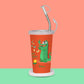 PddFalcon Steel Straw Glass 1pcs Aligator Green FP24014 CN7 - 450ml