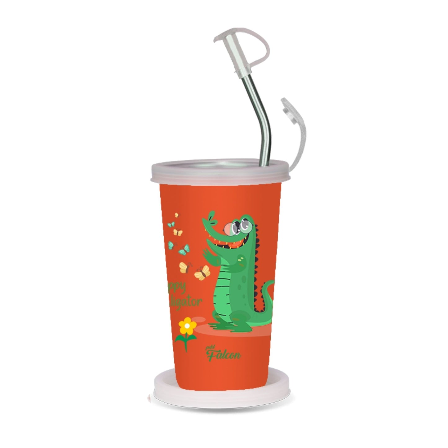 PddFalcon Steel Straw Glass 1pcs Aligator Green FP24014 CN7 - 450ml