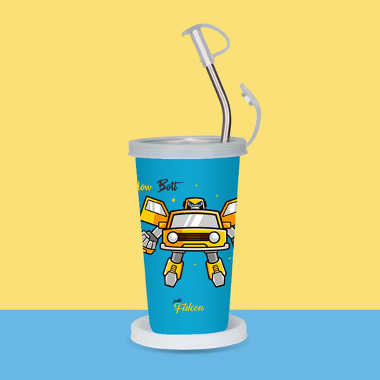 PddFalcon Steel Straw Glass 1pcs Bott Blue FP24016 CN9 - 450ml