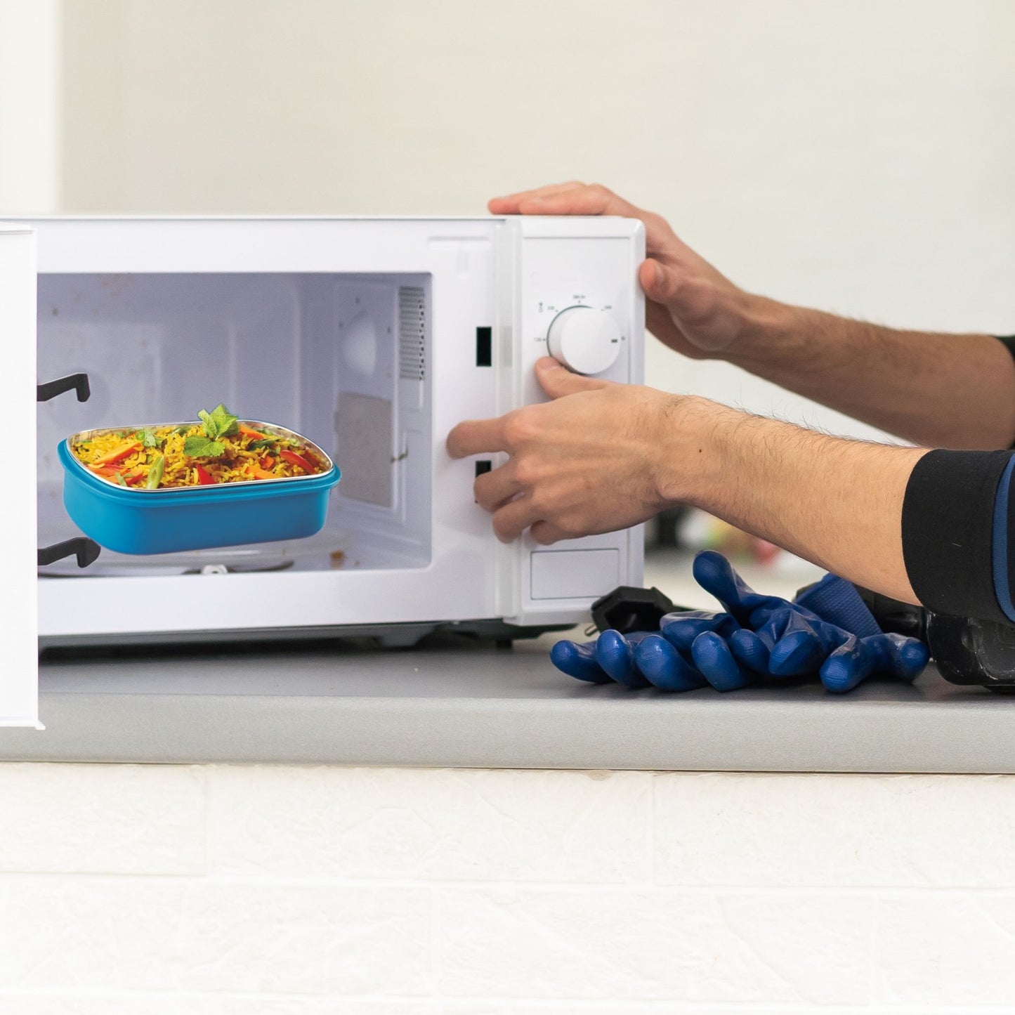 PddFalcon Stainless Steel Comet Mate Microwave-Safe Lunch Box 2in1 - 930ml