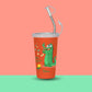 PddFalcon Steel Straw Glass 1pcs Aligator Green FP24014 CN7 - 450ml