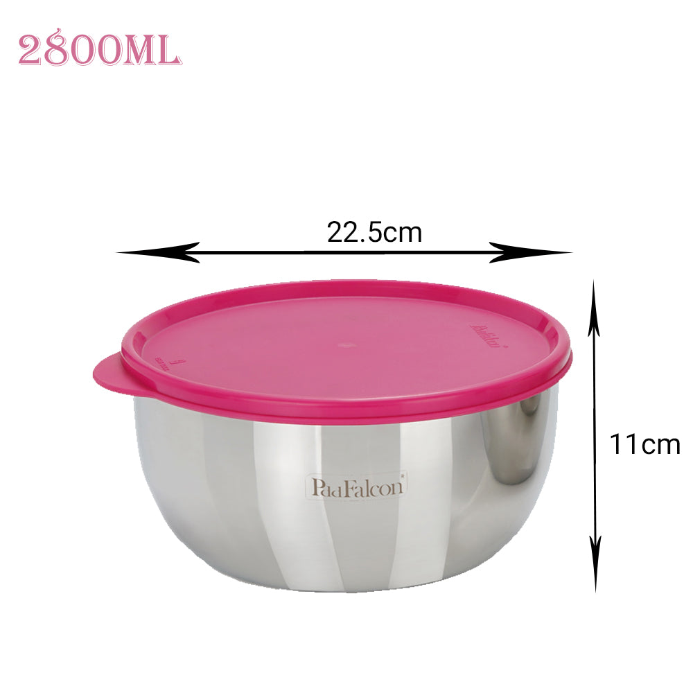 2800ml Stainless steel bowls to mix, store or serve, 100% leakproof & affordable 