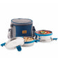 PddFalcon Stainless Steel EcoNxt Lunch Box Lily Turkish Blue Set of 2 - 700ml
