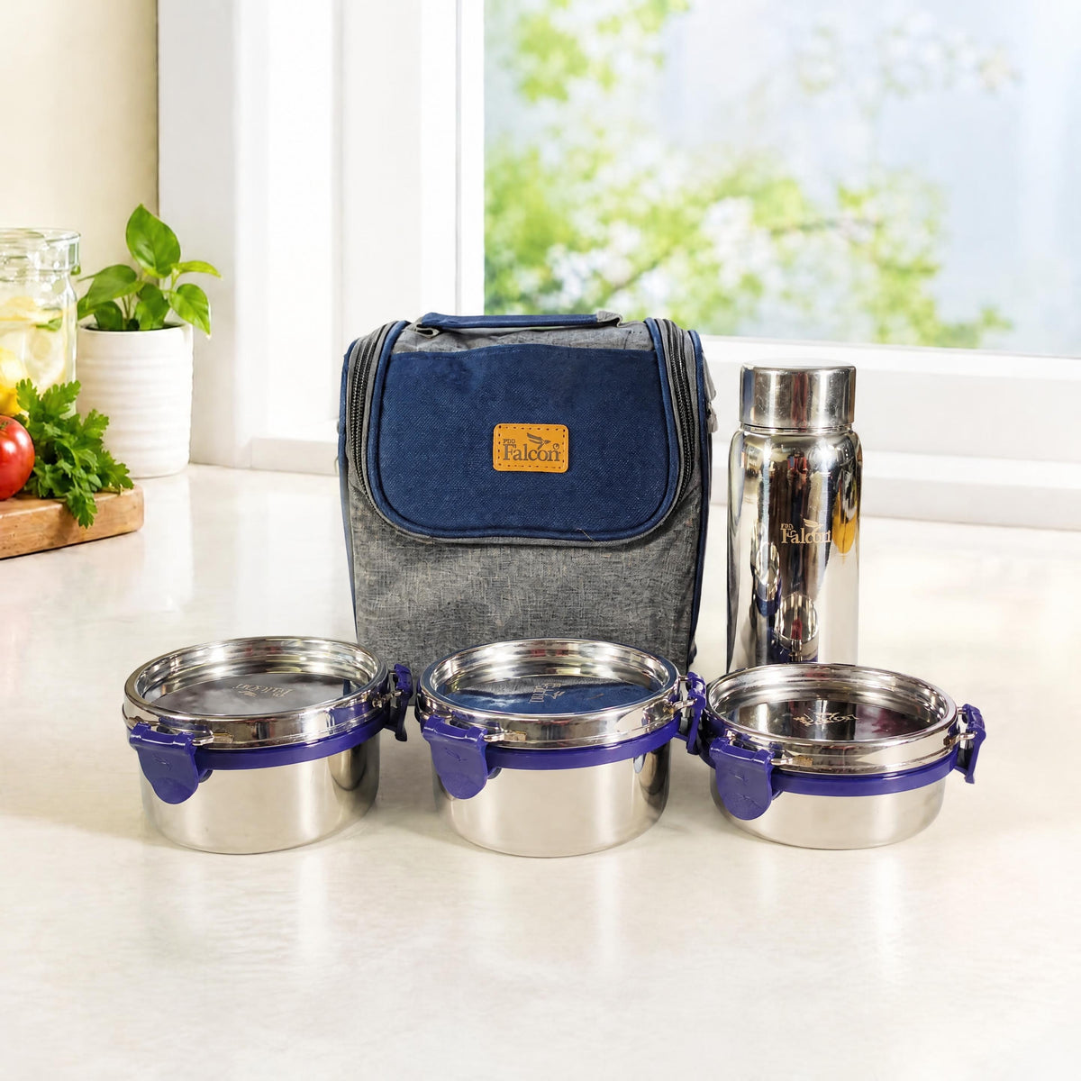 FP 11062 - EcoNxt Milan Lunch Box With Water Bottle Set of 4-1350ml