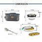 FP 11094 - Oval Meal With Plate Lunch Box Set of 3 -1100ml