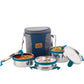 PddFalcon Stainless Steel EcoNxt Lunch Box Super Turkish Blue Set of 3 - 1300ml