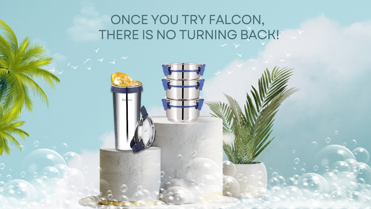 Load video: A stainless steel tumbler with a capacity of either 370 or 520 milliliters. The tumbler is silver and has a double-walled construction to keep drinks hot or cold. The PddFalcon logo is printed on the side of the tumbler.