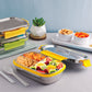 PddFalcon Stainless Steel Munch Trio Lunch Box with 3 Partition - 750ml Yellow