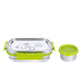 PddFalcon Stainless Steel Recta Munchy With Panda Print 100% Leakproof Lunch Box Green - 875ml