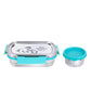 PddFalcon Stainless Steel Recta Munchy With Panda Print 100% Leakproof Lunch Box Sky Blue - 875ml