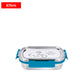 PddFalcon Stainless Steel Recta Munchy With Panda Print 100% Leakproof Lunch Box Turkish Blue - 875ml