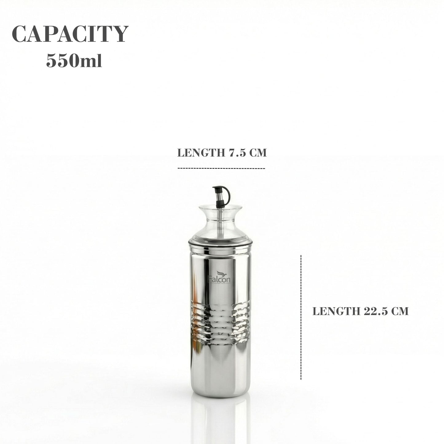 Omega Stainless Steel Oil Dispenser (550ml)