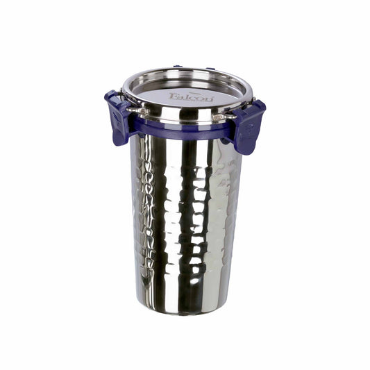 PddFalcon Stainless Steel Drinkware Econxt Hammered Tumbler 300ml Blue