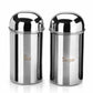 PddFalcon Stainless Steel Kitchen Storage Dome Canister Set Of 2 Tea Sugar