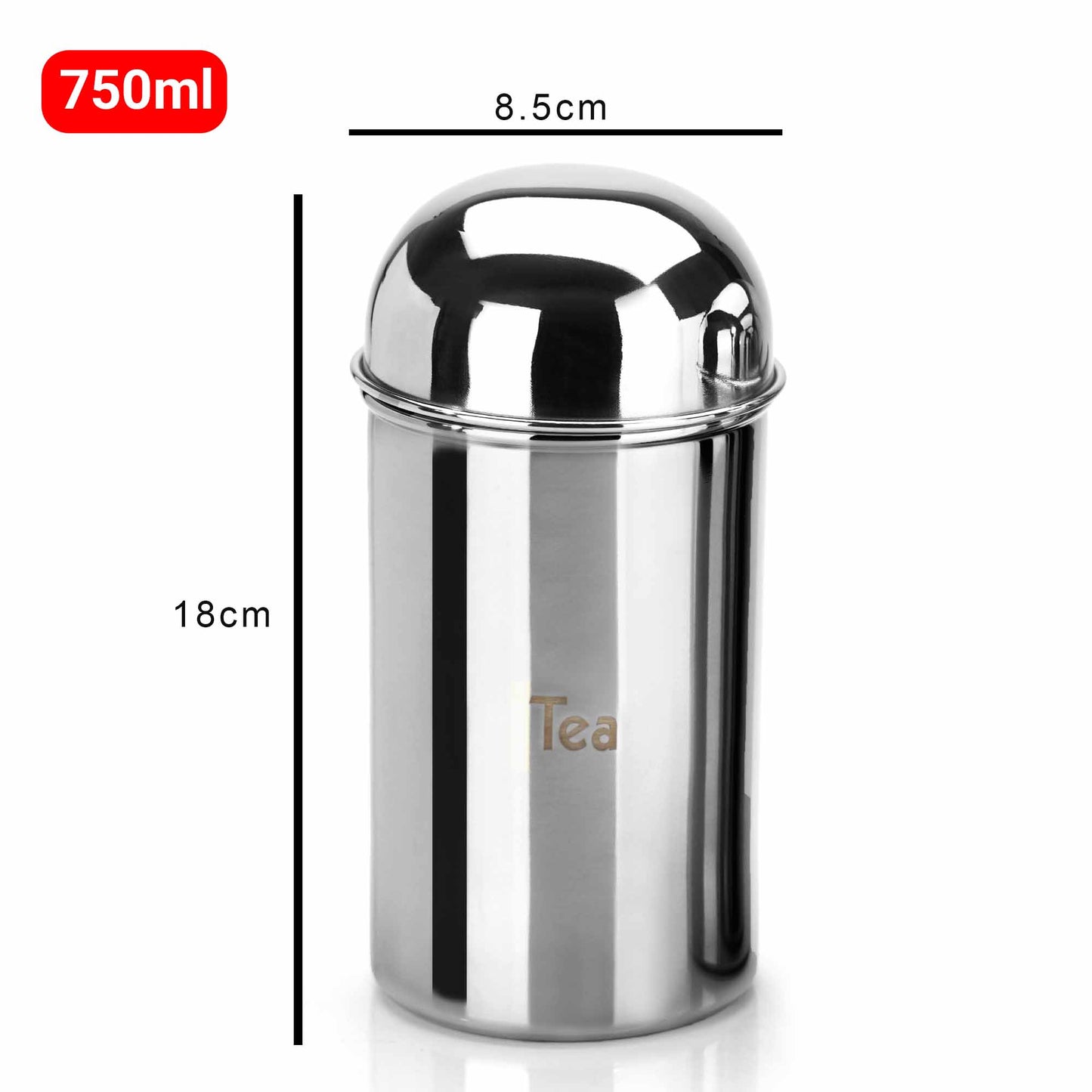 PddFalcon Stainless Steel Kitchen Storage Dome Canister Tea 750ml