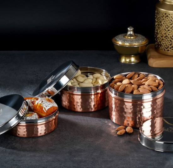 PddFalcon Stainless Steel Kitchen Storage Tattvan Hammered Container