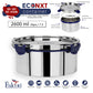 2600ml PddFalcon Stainless Steel Eco Nxt Lunch Box Container - 100% leakproof, stackable, crack and rust free, easy lock with silicon ring