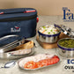 PddFalcon Stainless Steel Lunch Box EcoNxt Oval Meal Set Of 3 Blue 1100ml
