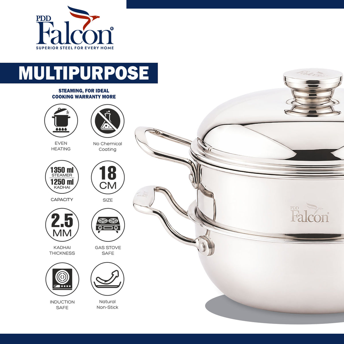 FP 21001 - Triply Kadai with Steamer - InstaSteam18